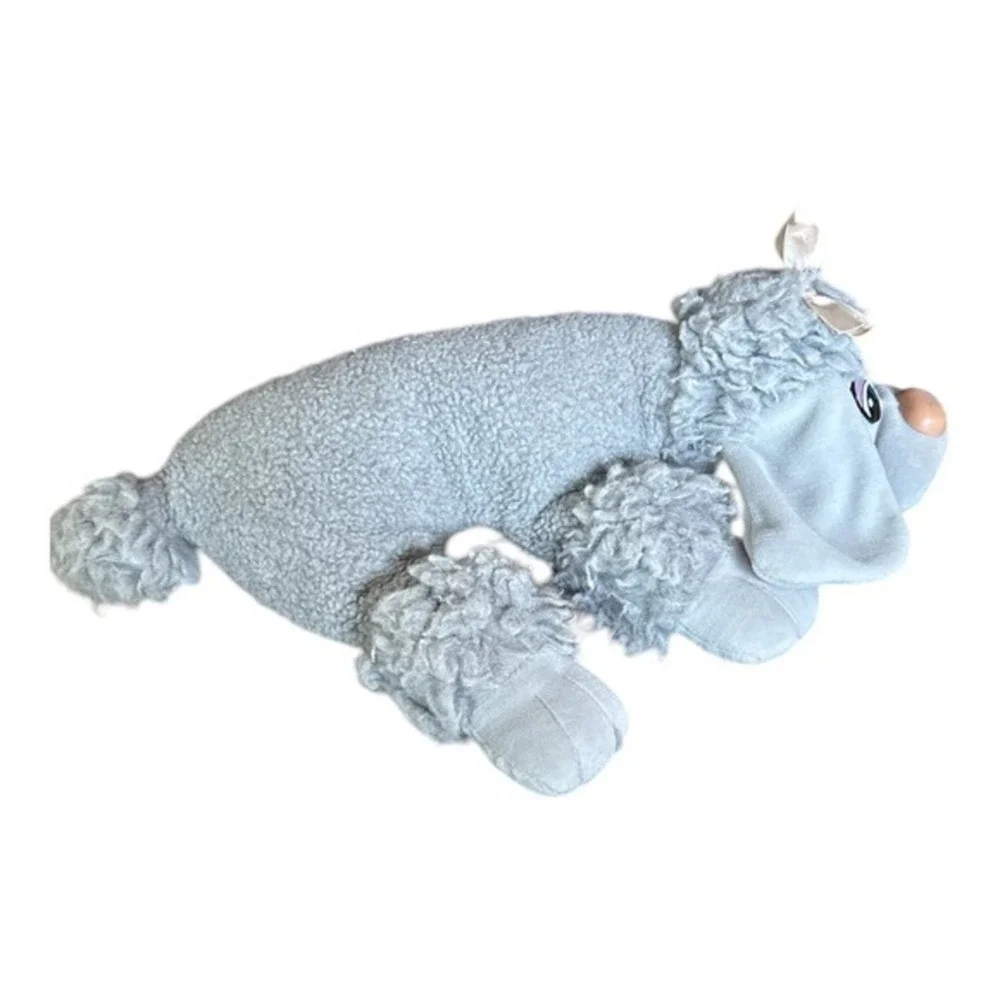 Pound Puppies Furries Gray Poodle‎ With Bow Tonka Vintage Plush Dog